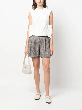 Fabiana Filippi Womens Pleated Wool-Blend Shorts Aw23 W