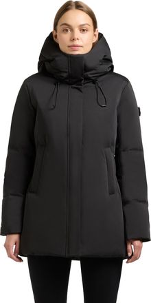 Khujo Allap Womens Long Coat Warm Winter Jacket with Extended Hood and Inner Backpack Straps XS - XXL, black, XL