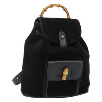 Gucci Pre-owned Bamboo Rugzak - unisex - Vintage Rugzakken - Zwart - ONE Size - Leer - Vintage