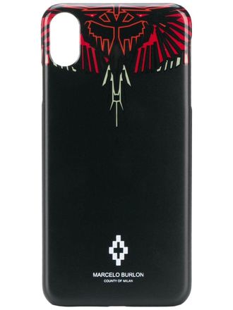 Marcelo Burlon Geometric Wings iPhone XS Max case - men - Polycarbonite - One Size - Black