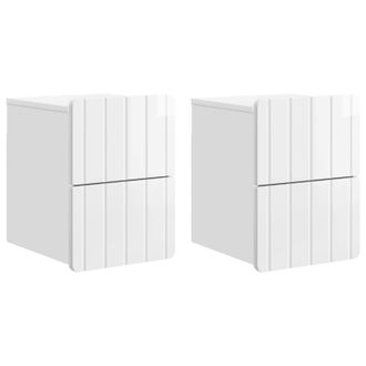 vidaXL Mesita De Noche De Pared 2 Pcs Brillante 33 X 34,5 X 43 Cm Vidaxl