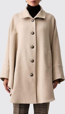 Twinset Single-Breasted Short Wool Blend Coat with Dropped Shoulders