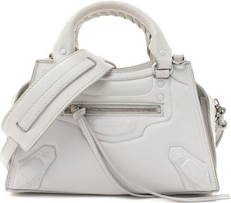 Balenciaga White Calfskin Cake Tonal Hardware Mini Neo Classic City (Authentic Pre-Loved)