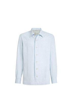 Brunello Cucinelli Shirt with Cr&ecirc;te details in Azure at Nordstrom, Size Xxx-Large Eu