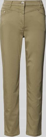 Betty Barclay Slim Fit Jeans im 5-Pocket-Design in Oliv, Gr&ouml;&szlig;e 48