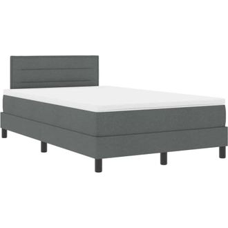 vidaXL Vidaxl - Cama Box Spring Con Colch&oacute;n Gris Oscuro 120 X 200 Cm Tela