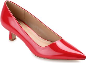 Journee Collection Celica Pump - Wide Width in Patent/Red at Nordstrom Rack, Size 5.5