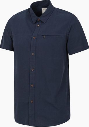 Mountain Warehouse Mens Mountain Warehouse Mens Coconut Slub Short-Sleeved Shirt - Navy - Size: 46/Regular
