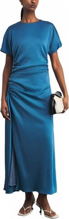 SIMKHAI Marabella Draped Midi Dress In Washed Indigo