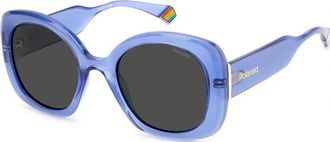 Polaroid Womens PLD-6190-S-MVU PLD 6190 52 S MVU Sunglasses - Blue - One Size