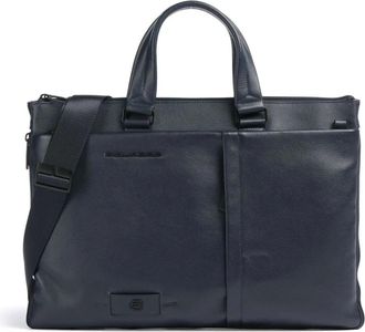 Piquadro Slim Laptop Tas 15.6 - Heren - Laptoptassen - Blauw - ONE Size - Katoen - Tassen
