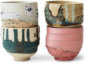HKliving Artist ceramics kopje (Ø8 cm) (set van 4)
