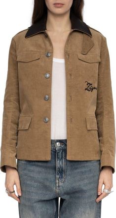 Zadig&Voltaire Veram Corduroy Jacket in Cookie at Nordstrom, Size Large