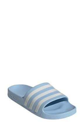 adidas Adilette Aqua Slide Sandal in Blue/Zero Met/Zero Met at Nordstrom Rack, Size 10