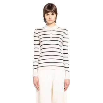 Max Mara Striped Cashmere Silk Polo