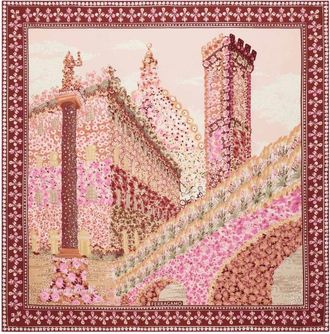 Ferragamo Palazzo Print Silk Scarf