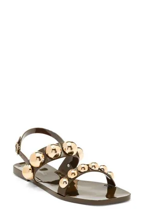 Jeffrey Campbell Gum-Drop Jelly Sandal in Khaki Gold at Nordstrom, Size 11
