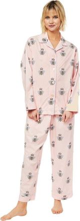 The Cats Pajamas Luxe Pima Pajama Set Conversational in Queen Bee Pink at Nordstrom, Size X-Small