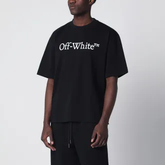 Off-white T-shirt nera con stampa logo