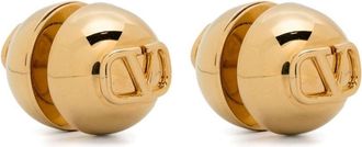 Valentino Garavani VLogo-embossed earrings - women - Brass - One Size - Gold
