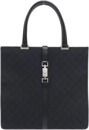 Gucci Pre-owned Tote Bags, female, Black, Size: ONE SIZE Pre-owned Vintage GG Canvas Handbag