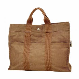 Herm&egrave;s Brown Canvas Tote Bag (Pre-Owned)