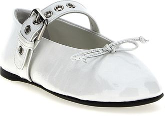 Miu Miu Womens White Calfskin Ballet Flats
