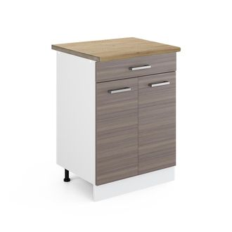 Vicco Mueble Bajo De Cocina R-line, Gris, 60 Cm Con Caj&oacute;n, Et Roble