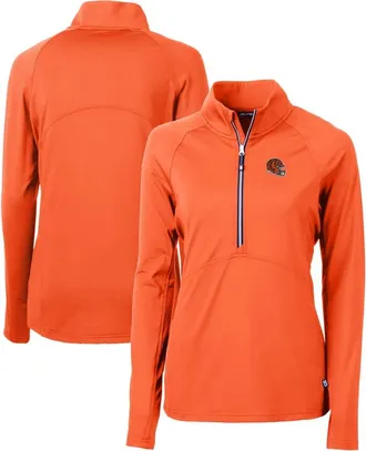 Cutter & Buck Womens Cutter & Buck Orange Cincinnati Bengals Helmet Logo Adapt Eco Knit Stretch Recycled Half-Zip Pullover Top at Nordstrom, Size Xxx-Large