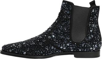 Dolce & Gabbana Chelsea enkellaarsjes met versiering - Heren - Chelseaboots - Zwart - 45 EU - Leer - Schoenen