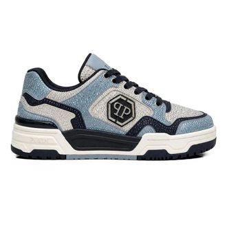 Philipp Plein Schoenen, unisex, Blauw, 42 EU, Lo-Top Sneakers Predator