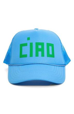 Clare Vivier Trucker Hat in Cornflower W/Green Ciao at Nordstrom