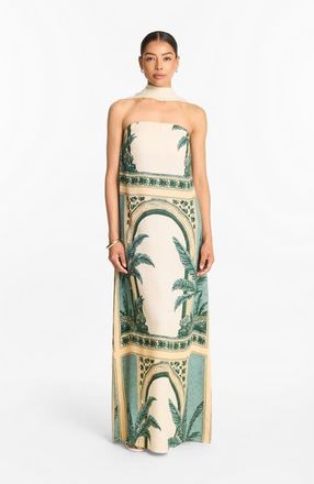 Diarrablu Tubi Ben Strapless Dress Viva With Shawl in Viva Olive at Nordstrom, Size 3X-Large