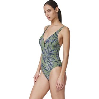 Gottex La Palm U-Wire One Piece in Dusk-Green at Nordstrom, Size 16