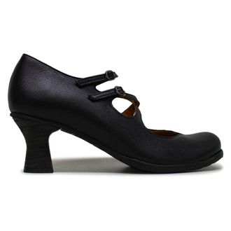 FLY London BIWI088FLY Mousse Leather Womens Heels Shoes - Black - Size:UK 8