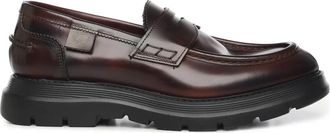 Giuliano Galiano Bruine Leren Platte Schoenen - Heren - Loafers - Bruin - 43 EU - Leer - Schoenen