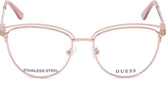 Guess GU2685 Cat-Eye Metal Frame Eyeglasses - Rose Gold