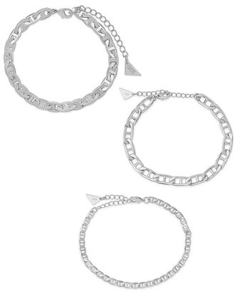 Sterling Forever Anchor Bracelet Set
