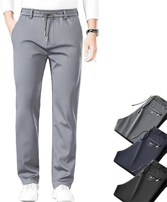 Generic Airflexion Pants, AirFlexion - Pull On Ice Silk Comfort Everyday Pants, Silky-Soft Breathable Non-Deform (Light Gray,L)