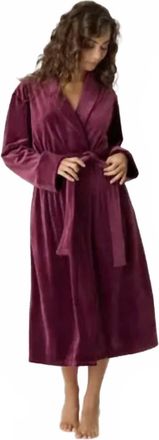 PJ Salvage Velvety Velour Robe In Maroon