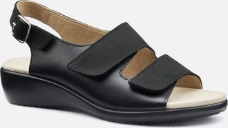 Hotter Womens Easy II Womens Wide Fit Wedge Sandals - Black - Size: 4.5