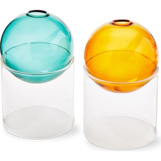 Tag Multi Glass Sphere Vases Set of 2 3.15x3.15x5.1 in in Multicolored at Nordstrom