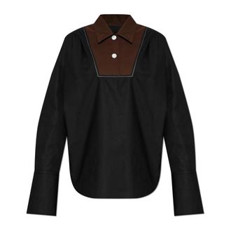 Marni Shirts, female, Black, Size: XS Cotton Shirt
