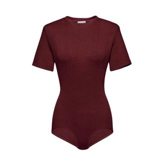 Magda Butrym Tops, Dames, Rood, M, Katoen, Bordeaux Katoen Elastaan Body