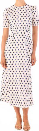 Misa Blanche Midi Dress In Navy