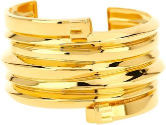 Elisabetta Franchi Rigid Cuff Bracelet - Dames - Armbanden - Geel - M/L - Accessoires