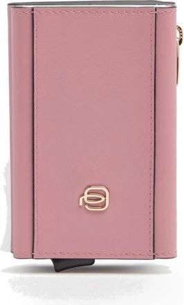 Piquadro Accessoires, Dames, Roze, ONE Size, Leer, Compacte portemonnee met pop-up kaarthouder