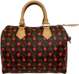 Louis Vuitton Pre-owned Speedy 25 Monogram Cherry Handtas - Dames - Vintage Handtas - Bruin - ONE Size - Leer - Vintage