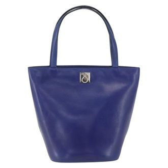 Celine Handbag Leather Blue Leather Handbag (Pre-Owned)