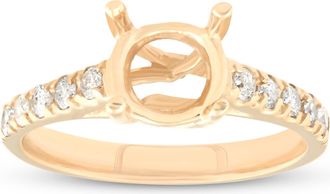 Pompeii3 Diamond Semi Mount Engagement Setting Mounting 14K Ring Size Selectable